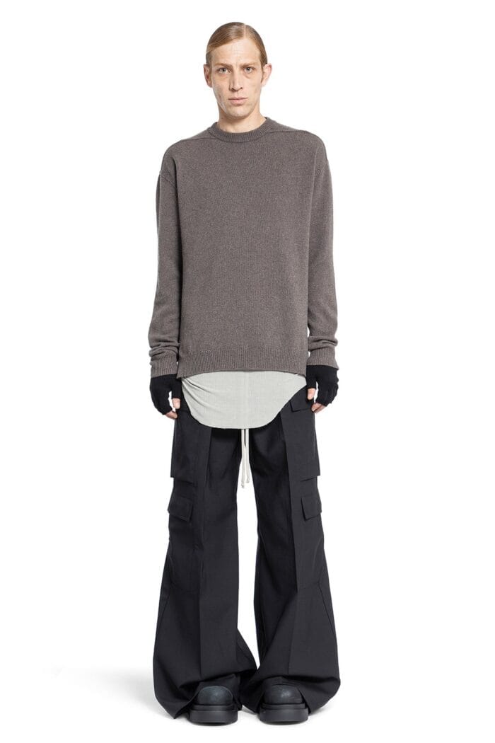 RICK OWENS Boiled Recycled Cashmere Crewneck Knitwear