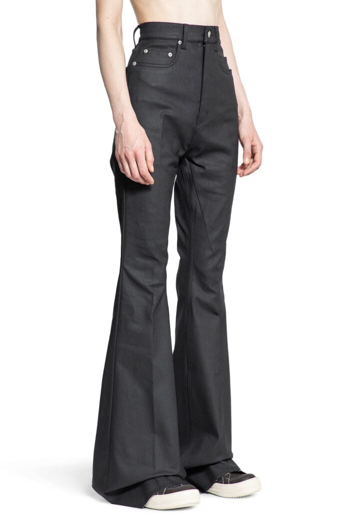 RICK OWENS Bolan Bootcut In Coated Stretch Denim