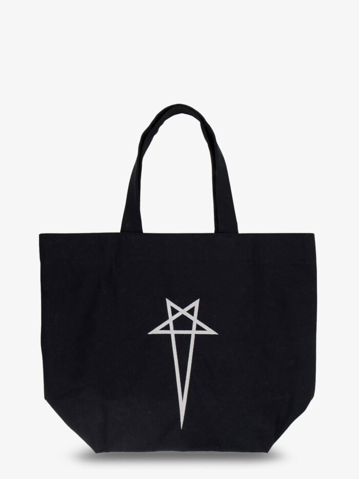 rick owens canvas handbag with front logo RICK OWENS Canvas Handbag With Front Logo