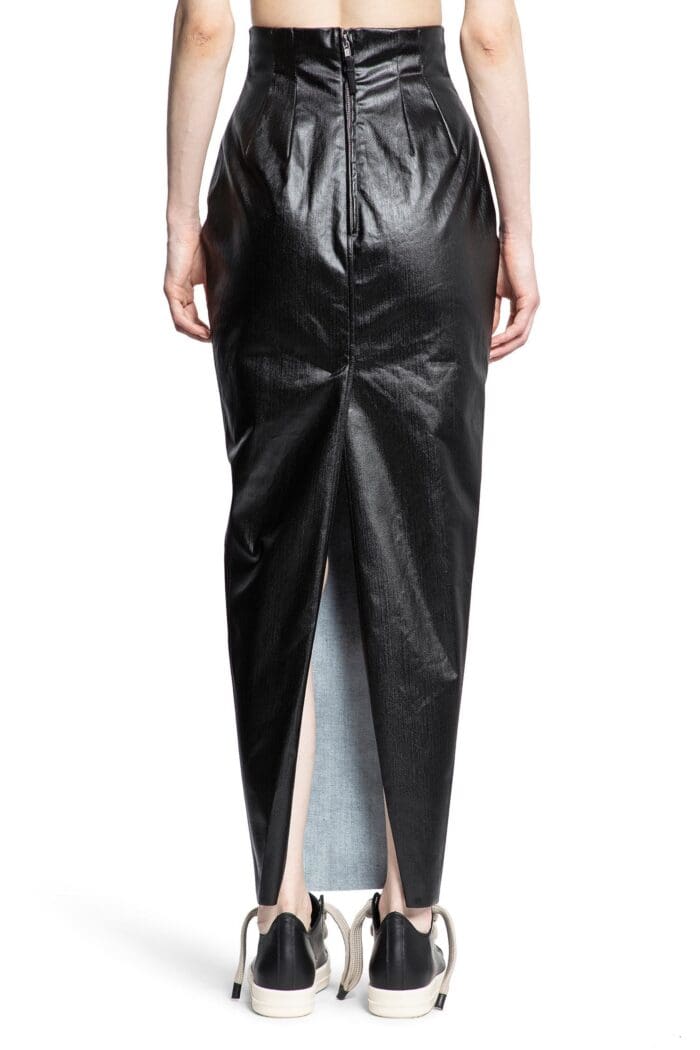 RICK OWENS Dirt Pillar In Coated Stretch Denim