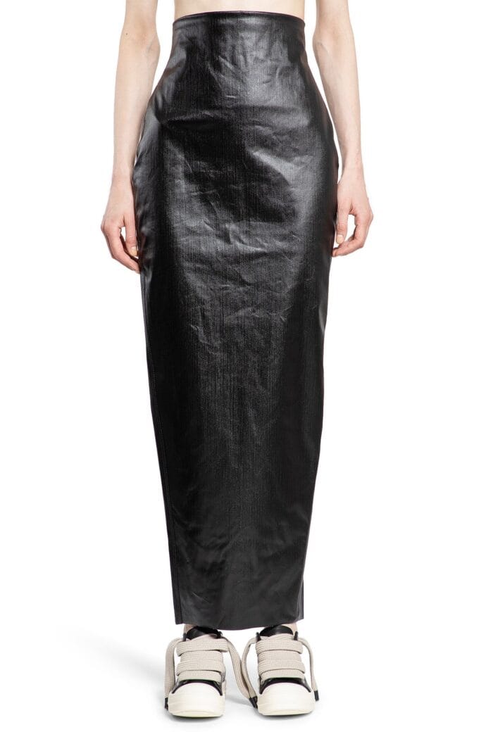 RICK OWENS Dirt Pillar In Coated Stretch Denim