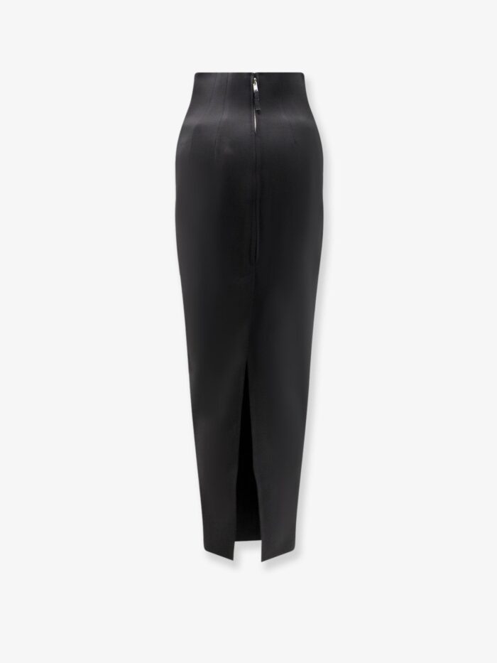 RICK OWENS Dirt Pillar Long Stretch Wool Blend Skirt