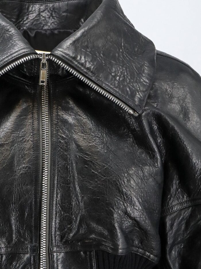 RICK OWENS Dracuflight Cropped Leather Jacket