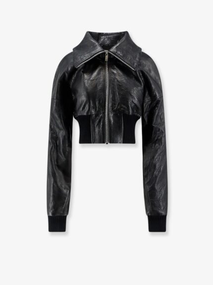 RICK OWENS Dracuflight Cropped Leather Jacket