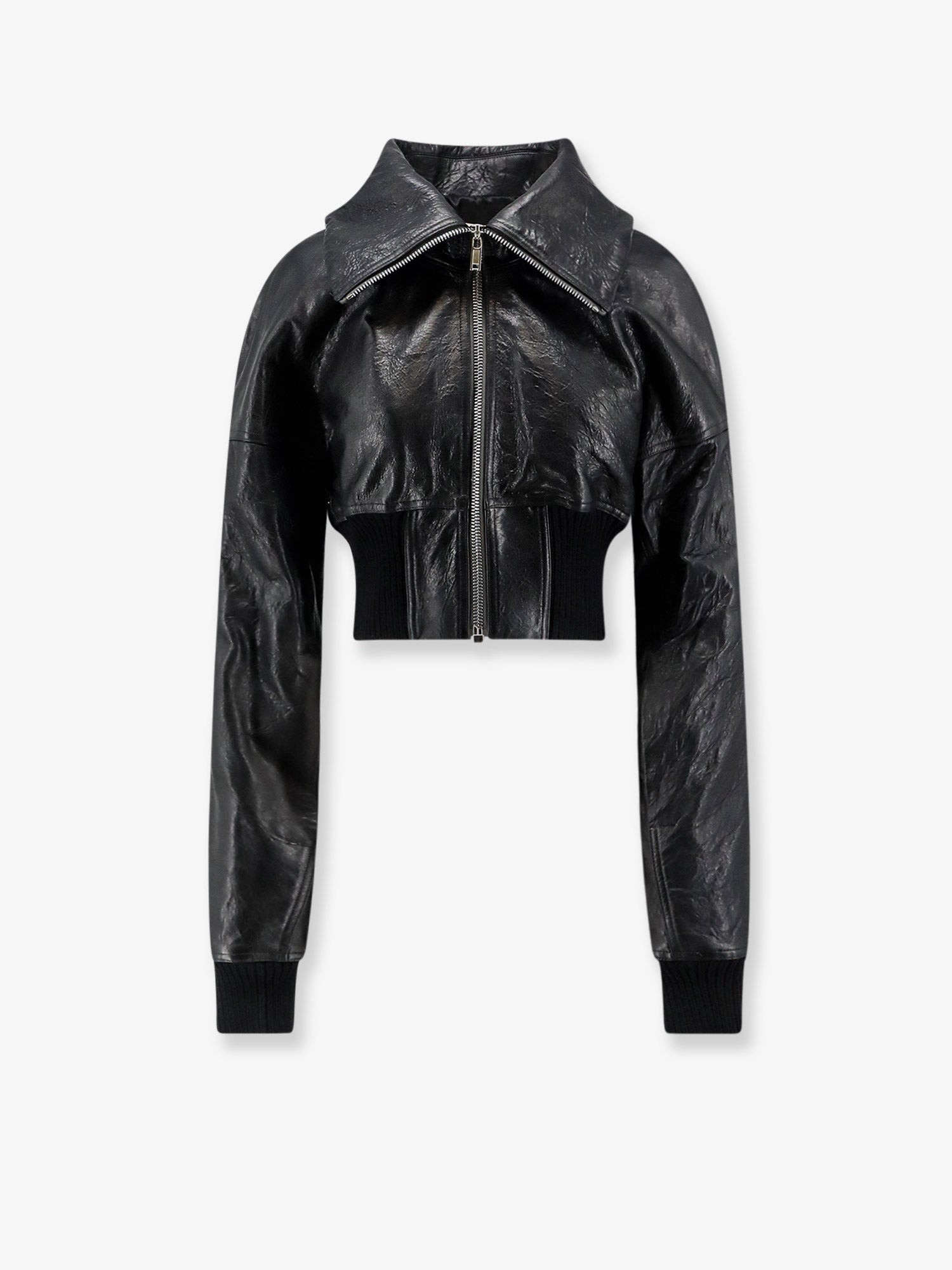 RICK OWENS Dracuflight Cropped Leather Jacket