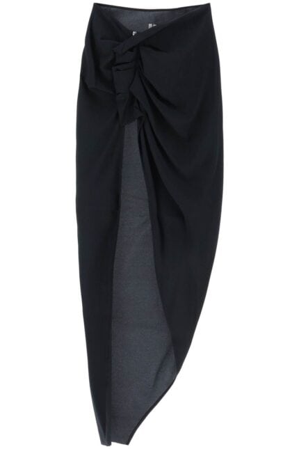 Rick Owens Draped Skirt With Slit And Train