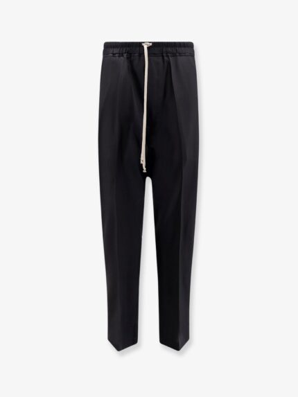 RICK OWENS Drawstring Long Certified Virgin Wool Trousers