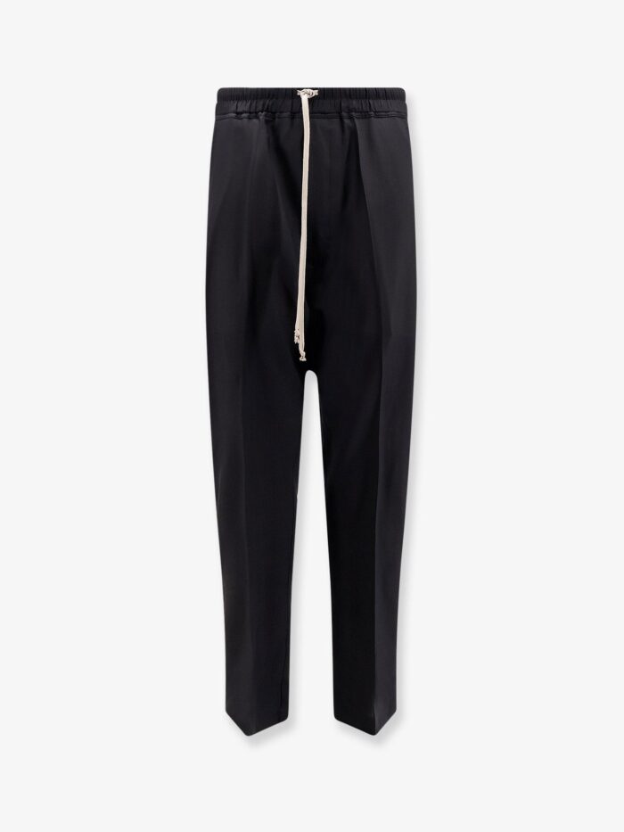 rick owens drawstring long certified virgin wool trousers RICK OWENS Drawstring Long Certified Virgin Wool Trousers