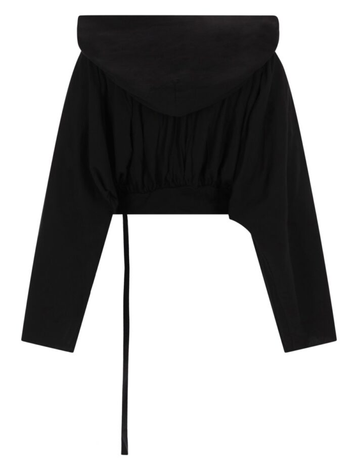 RICK OWENS DRKSHDW "CROPPED" HOODED T-SHIRT