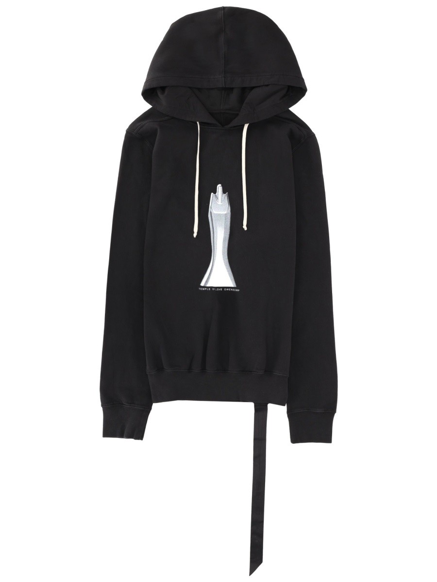 RICK OWENS DRKSHDW FELPA CON CAPPUCCIO OVERSIZE