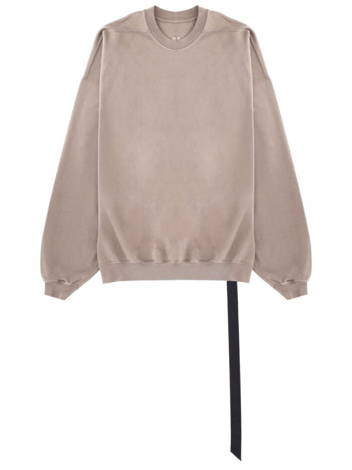RICK OWENS DRKSHDW FELPA "HUN CREWNECK" IN COTONE