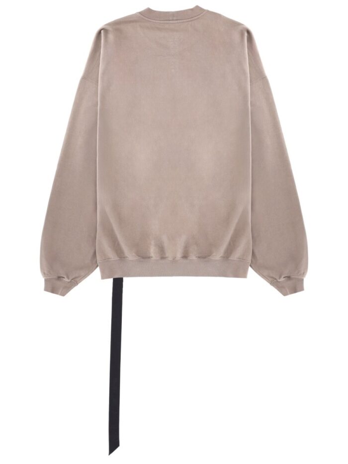 RICK OWENS DRKSHDW FELPA "HUN CREWNECK" IN COTONE
