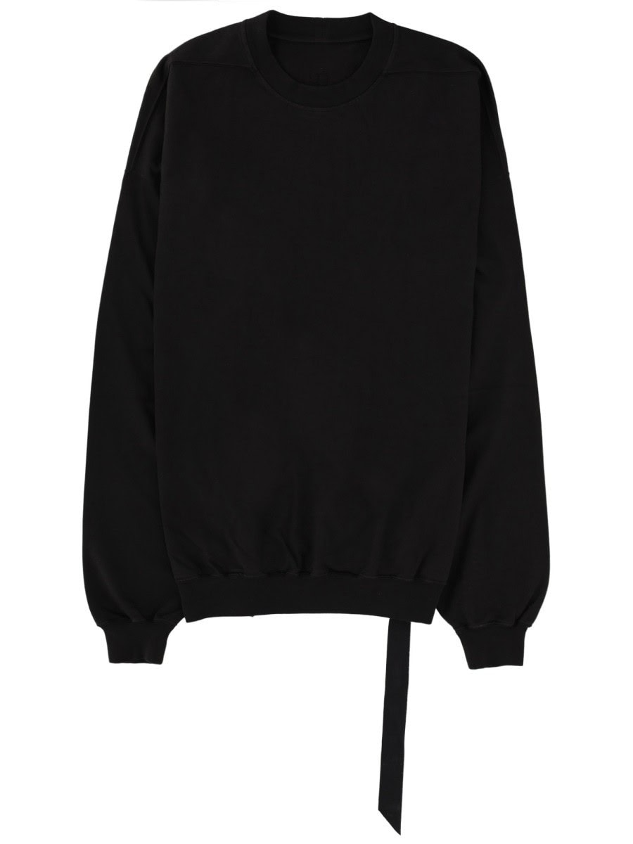 RICK OWENS DRKSHDW FELPA "HUN CREWNECK" IN COTONE