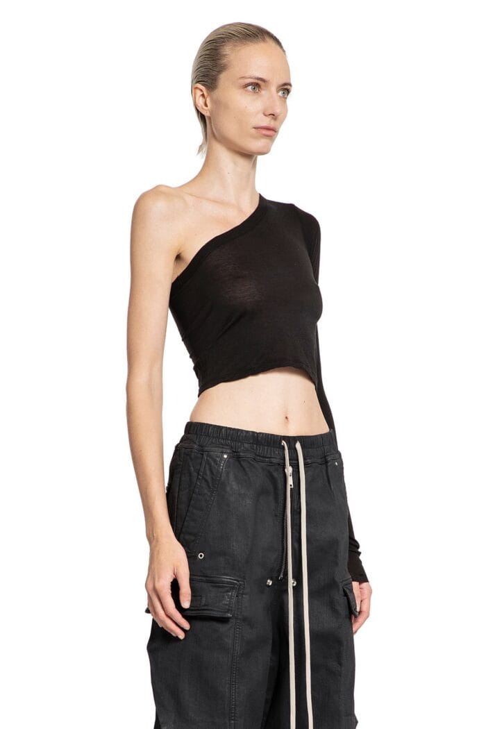 RICK OWENS DRKSHDW Porterville Ziggy Top In Cotton Gauze Jersey