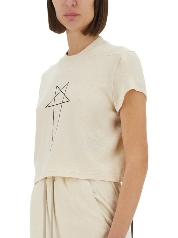 RICK OWENS DRKSHDW "SMALL LEVEL T" CROPPED T-SHIRT