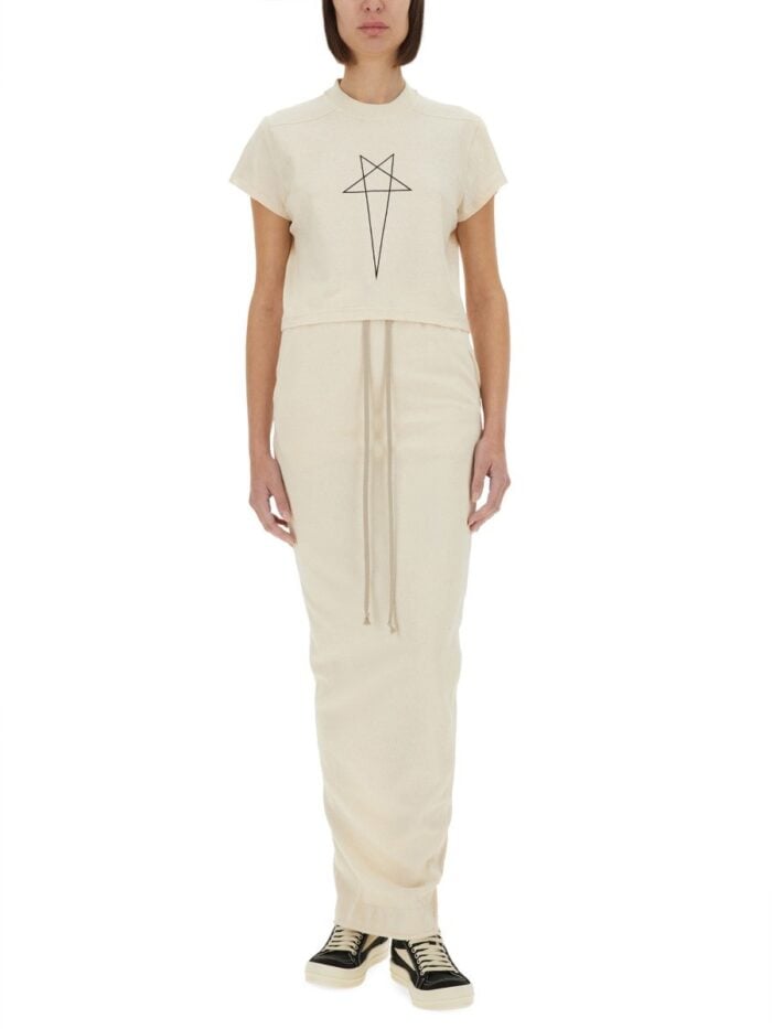 RICK OWENS DRKSHDW "SMALL LEVEL T" CROPPED T-SHIRT