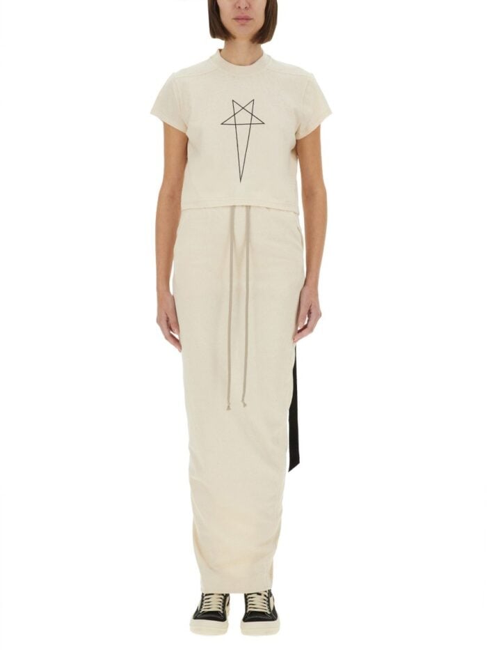 RICK OWENS DRKSHDW "SMALL LEVEL T" CROPPED T-SHIRT