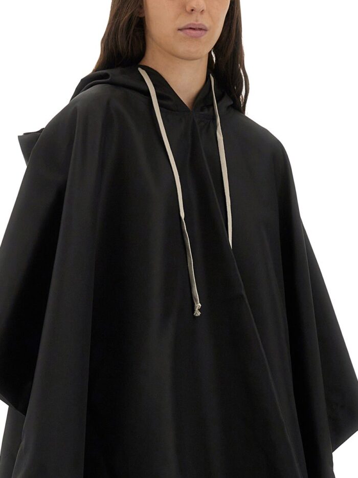 RICK OWENS DRKSHDW WATERPROOF CAPE WITH HOOD