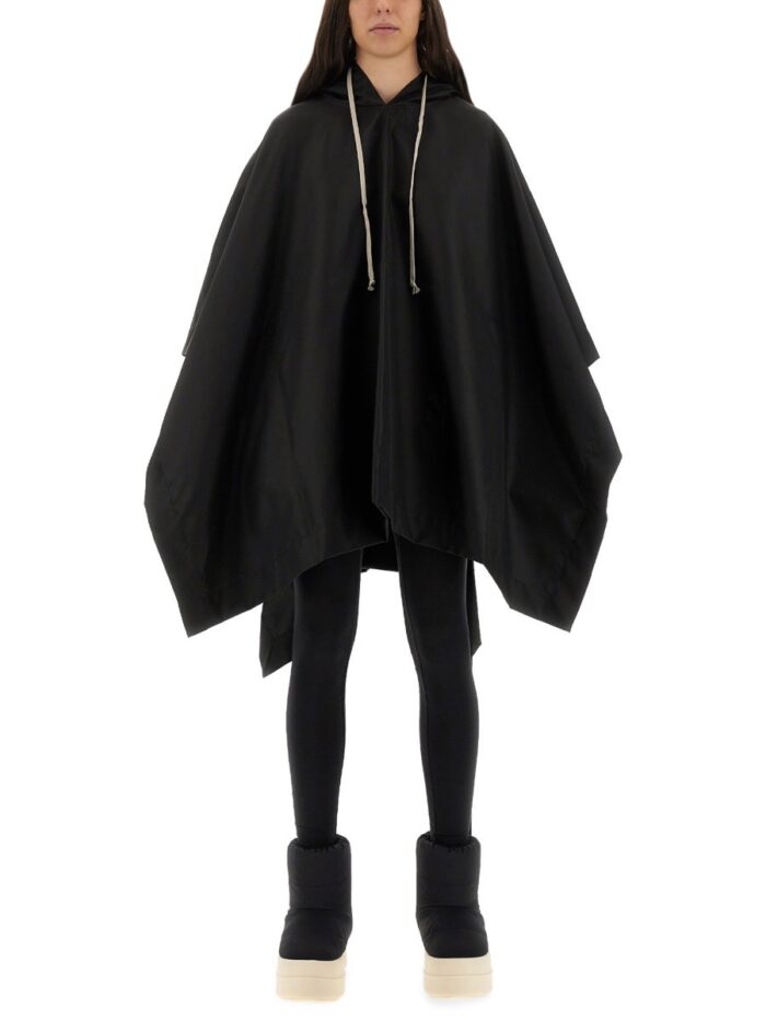 RICK OWENS DRKSHDW WATERPROOF CAPE WITH HOOD