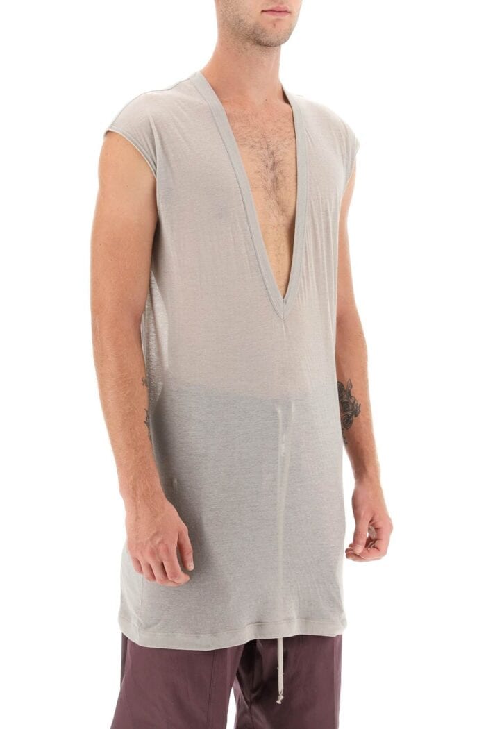 Rick Owens 'dylan' Maxi T-shirt With V Neck