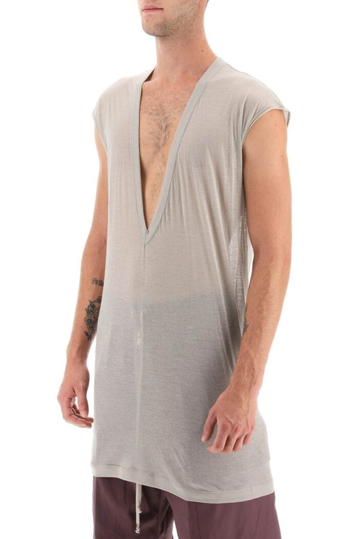 Rick Owens 'dylan' Maxi T-shirt With V Neck