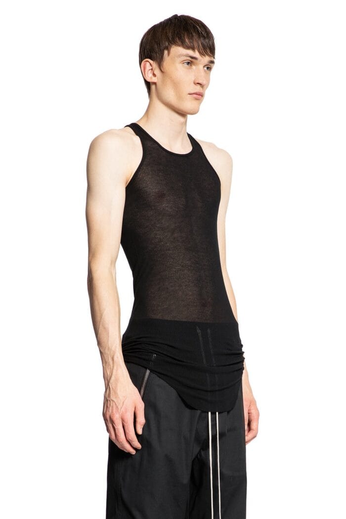 RICK OWENS Forever Basic Rib Tank In Viscose Silk Rib Jersey