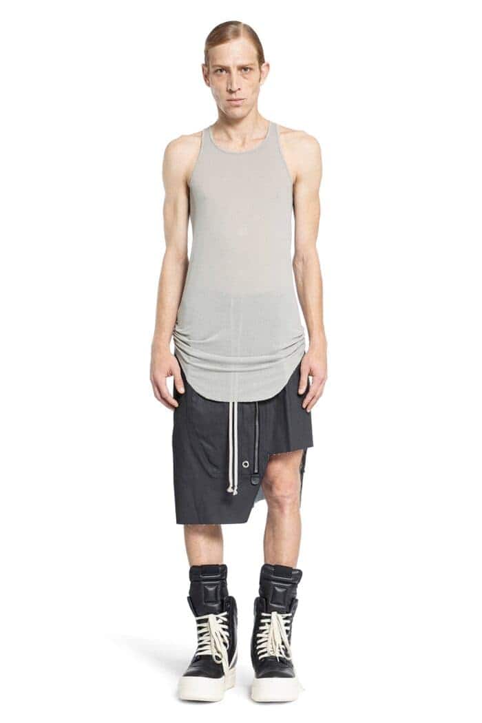 RICK OWENS Forever Basic Rib Tank In Viscose Silk Rib Jersey