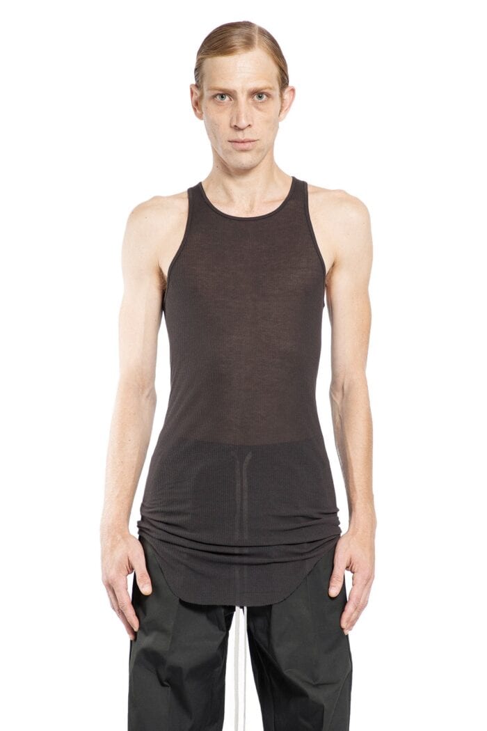 RICK OWENS Forever Basic Rib Tank In Viscose Silk Rib Jersey