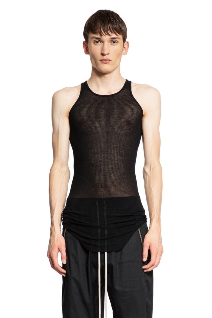 RICK OWENS Forever Basic Rib Tank In Viscose Silk Rib Jersey