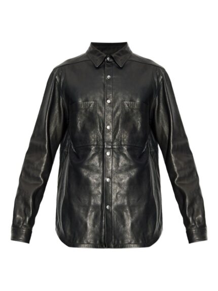 RICK OWENS LEATHER OVERSHIRT