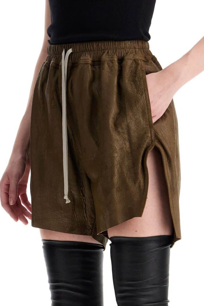 RICK OWENS Leather Shorts For Men