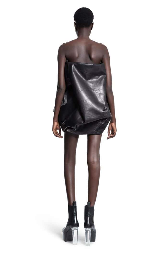 RICK OWENS Lido Hun Bustier In Sugar Calf Leather