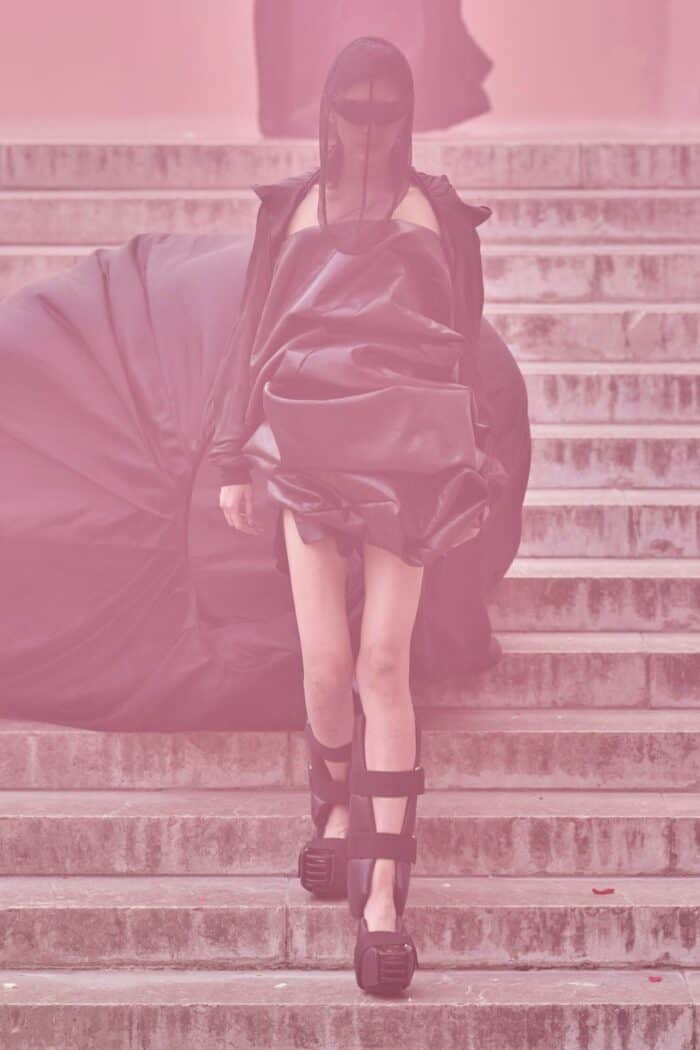 RICK OWENS Lido Hun Bustier In Sugar Calf Leather