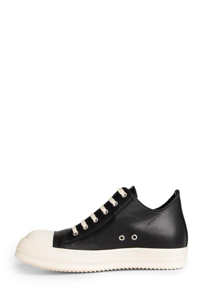 RICK OWENS Lido Low Calfskin Leather Sneakers