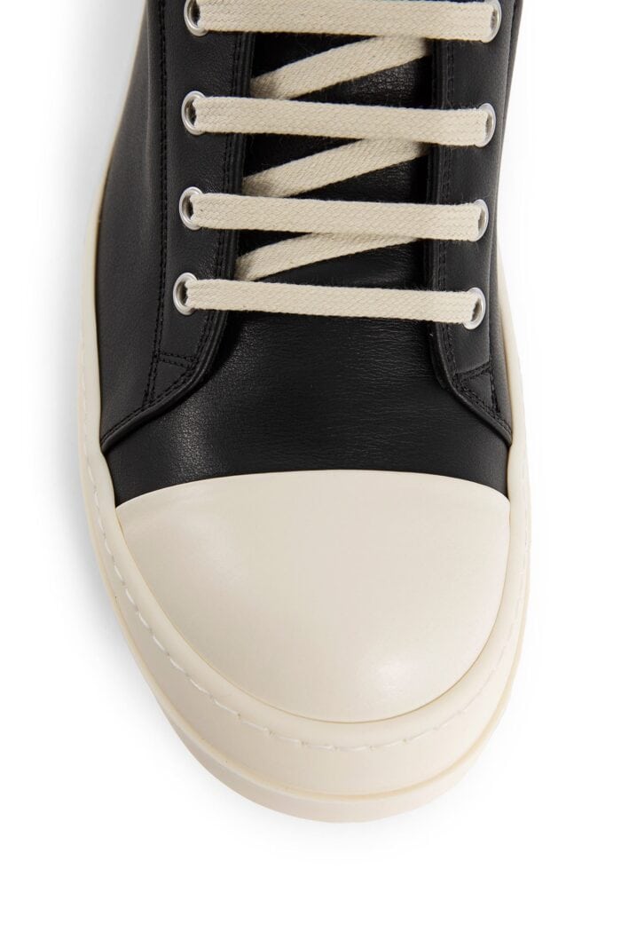 RICK OWENS Lido Low Calfskin Leather Sneakers