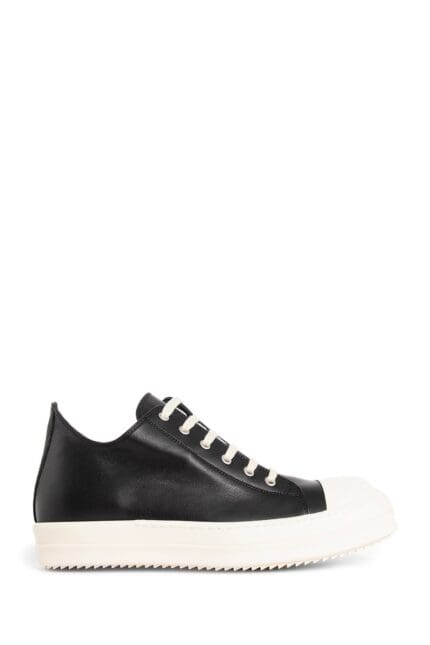 RICK OWENS Lido Low Calfskin Leather Sneakers