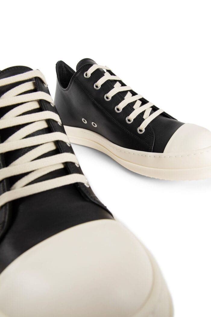 RICK OWENS Lido Low Calfskin Leather Sneakers