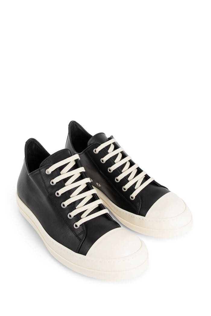 RICK OWENS Lido Low Calfskin Leather Sneakers