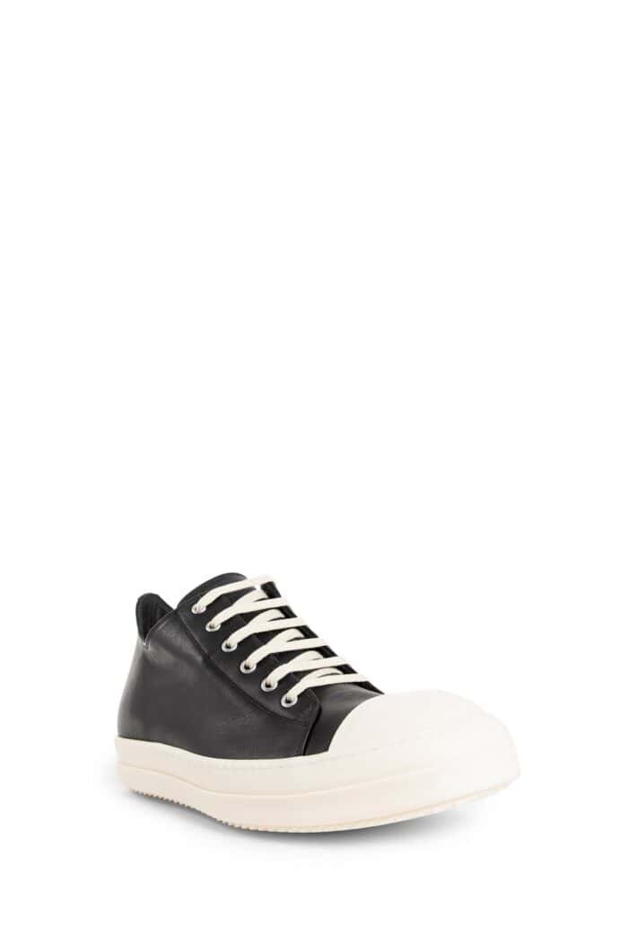 RICK OWENS Lido Low Calfskin Leather Sneakers