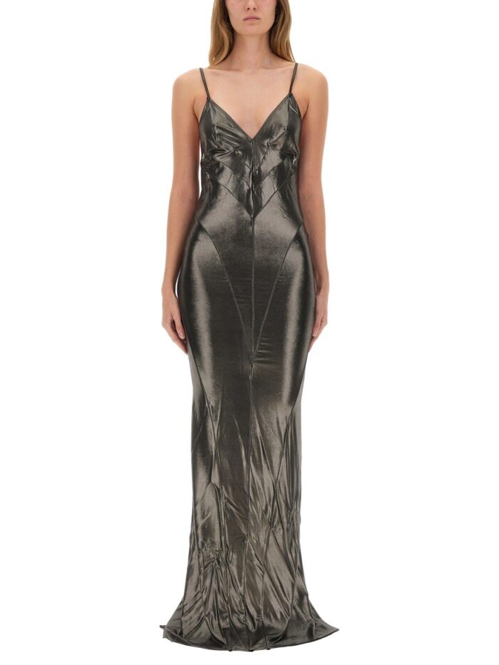 RICK OWENS LILIES METALLIC LONG DRESS
