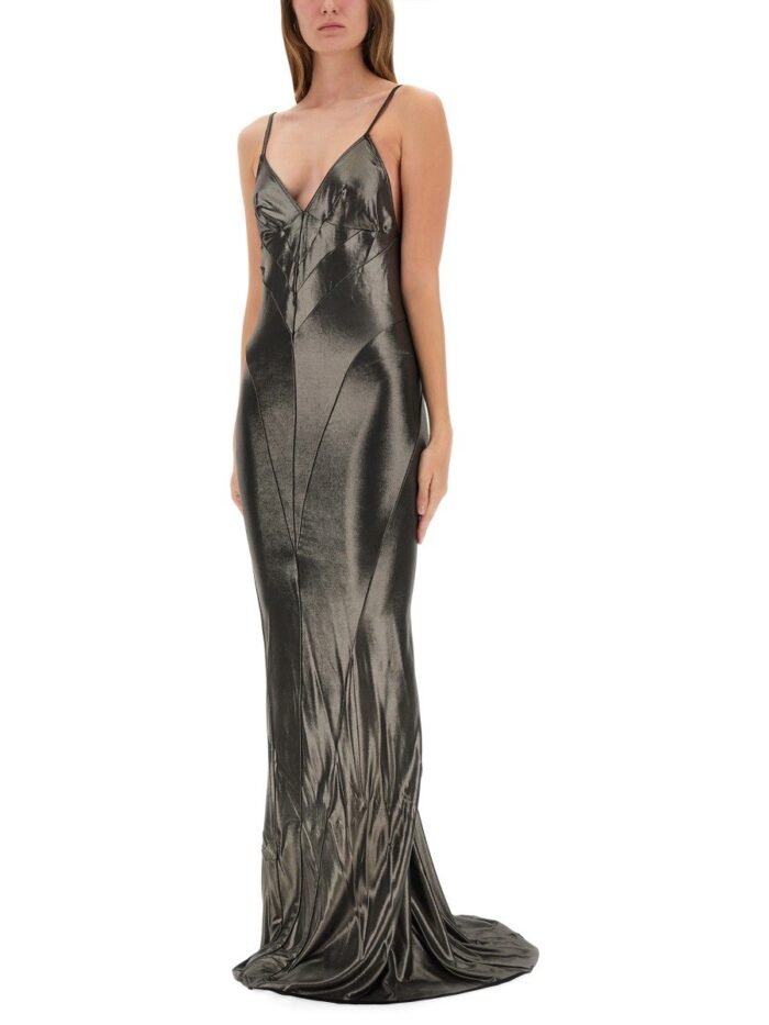 RICK OWENS LILIES METALLIC LONG DRESS