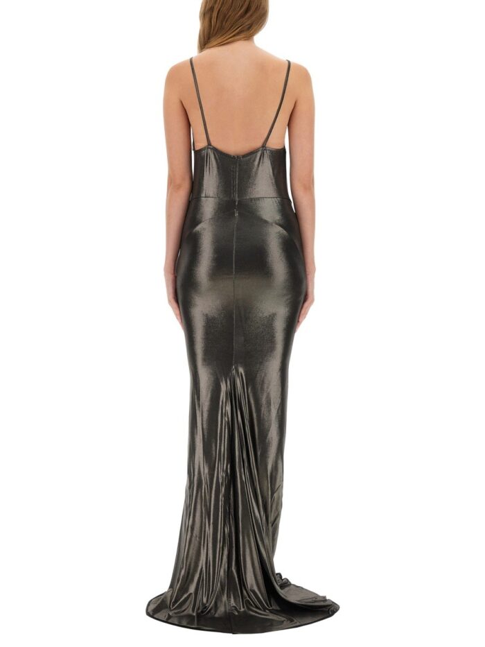 RICK OWENS LILIES METALLIC LONG DRESS