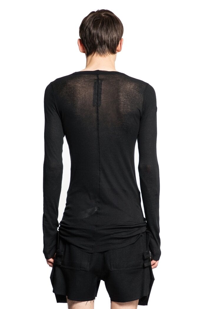 RICK OWENS Long Sleeve T In Mini Rib Jersey