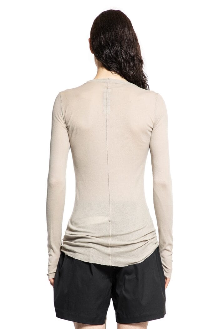 RICK OWENS Long Sleeve Tee In Min Rib Jersey