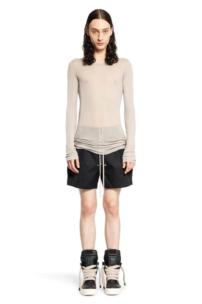 RICK OWENS Long Sleeve Tee In Min Rib Jersey