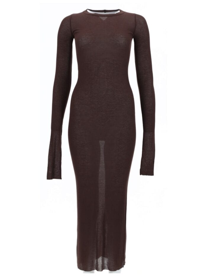 RICK OWENS LONG-SLEEVED MIDI DRESS