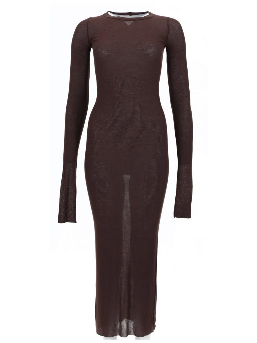 RICK OWENS LONG-SLEEVED MIDI DRESS