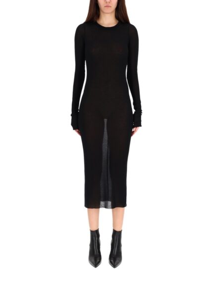RICK OWENS LONG-SLEEVED MIDI DRESS