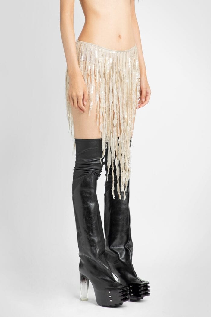 RICK OWENS Luxor Fringed Panty In Sequin Embroidered Silk