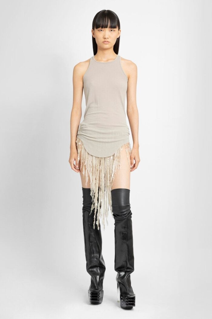 RICK OWENS Luxor Fringed Panty In Sequin Embroidered Silk